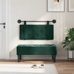vidaXL Tête de lit suspendue Avec lumière LED Vert foncé Velours