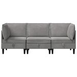 vidaXL Ensemble de meubles pour le salon 3 Pièces Gris clair Velours