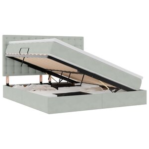 vidaXL Lit avec rangement et matelas Gris clair 180 x 200 cm Velours