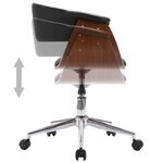 vidaXL Chaise pivotante à manger Noir Bois courbé et similicuir