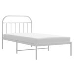 vidaXL Cadre de lit métal sans matelas et tête de lit blanc 100x190 cm