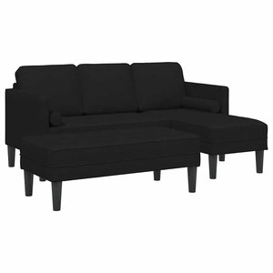 vidaXL Ensemble de Canapés 2 Pièces Noir 173 x 131 x 67 cm tissu