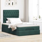 vidaXL Cadre de lit ottoman avec matelas vert foncé 120x190 cm velours