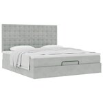 VidaXL Cadre de lit ottoman et matelas gris clair 180x200cm velours