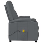 vidaXL Fauteuil de massage Anthracite Similicuir
