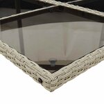 vidaXL Ensemble à manger de jardin et coussins 15 Pièces gris clair rotin