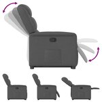 vidaXL Fauteuil inclinable Gris foncé Tissu