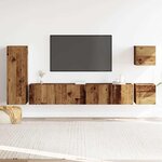 vidaXL Ensemble de meuble TV mural 5 Pièces vieux bois bois d'ingénierie