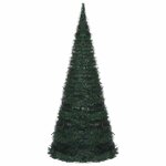 vidaXL Sapin de Noël artificiel pré-éclairé avec guirlandes vert 210cm