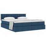 vidaXL Lit de Rangement Bleu 180 x 200 cm Cuir synthétique