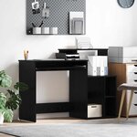 vidaXL Bureau avec Rangement Chêne noir 120.5 x 44 x 88.5 cm