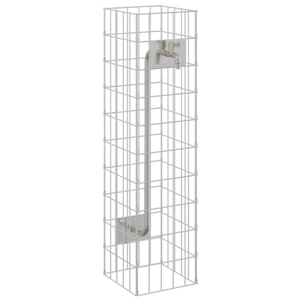 vidaXL Robinet Gabion Argenté 25 x 25 x 100 cm Acier inoxydable