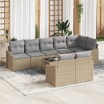 vidaXL Ensemble de Salle à Manger de Jardin de 9 Pièces avec Coussins Noir Poly Rattan