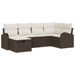 vidaXL Ensemble de canapé de jardin avec coussin 6 Pièces Marron et crème