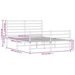 vidaXL Cadre de lit métal sans matelas et pied de lit blanc 120x200 cm