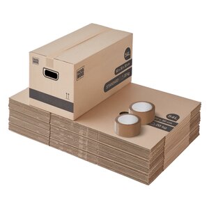 Pack and Move - Lot 30 cartons déménagement stockage standard - 60 x 30 x 30 cm - Poignées renforcées - 2 adhésifs offerts