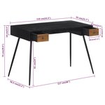 Bureau table poste de travail meuble d'ordinateur informatique étude 117 x 56 5 x 75 cm teck massif récupéré brun 02_0023375