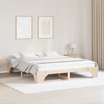 vidaXL Cadre de lit Pin massif 207 x 207 x 30 cm Bois massif en pin
