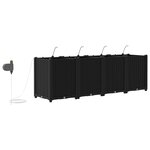 vidaXL Pots de jardin Noir 160 x 40 x 52 cm Acier
