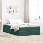vidaXL Lit avec rangement et matelas Vert foncé 120 x 200 cm Velours