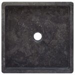 vidaXL Lavabo Noir 40x40x10 cm Marbre