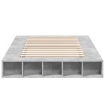 vidaXL Cadre de lit gris béton 140x190 cm bois d'ingénierie