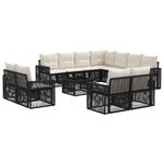 vidaXL Ensemble de canapé de jardin 12 Pièces Noir et blanc crème