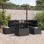 vidaXL Ensemble de canapés de jardin 5 pièces avec coussins Noir Poly Rotin