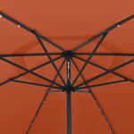 vidaXL Parasol de jardin avec lumières LED et mât en métal terre cuite