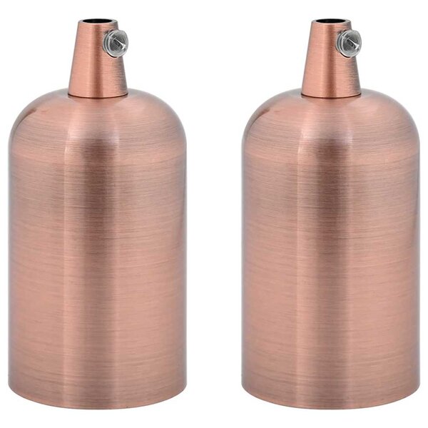 vidaXL Douilles de lampe 2 Pièces bronze rouge E27