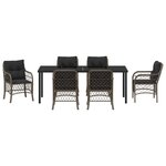 vidaXL ensemble de jardin de 7 pièces avec coussins gris en poly rattan