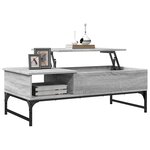 vidaXL Table basse sonoma gris 100x50x35 cm bois d'ingénierie et métal