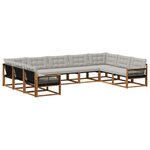 vidaXL Ensemble de canapés d'extérieur 9 pc Naturel et gris clair