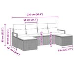 vidaXL Ensemble de Canapés 6 Pièces Gris polyrotin