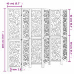 vidaXL Cloison de séparation 6 panneaux blanc bois de paulownia massif