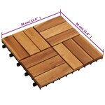 Kit tuiles de plancher en acacia 30 x 30 cm 20 Pièces