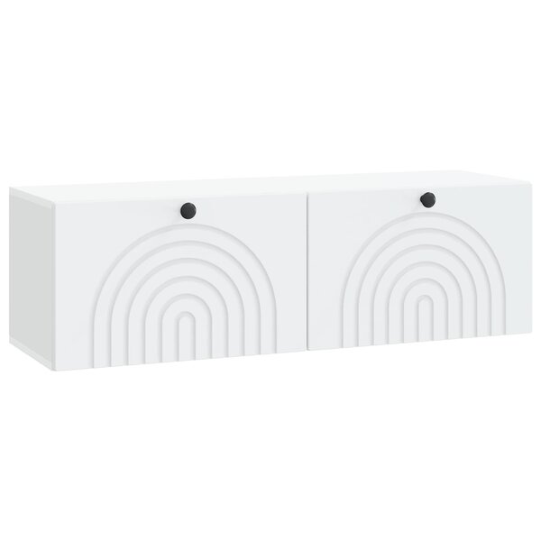 vidaXL Meuble TV mural Blanc 98 x 31 x 30 cm Bois d'ingénierie