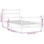 vidaXL Cadre de lit métal sans matelas et pied de lit blanc 107x203 cm
