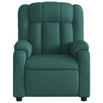 vidaXL Fauteuil de massage inclinable Vert foncé Tissu