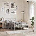vidaXL Tête de lit métal blanc 120 cm