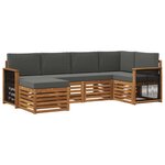 vidaXL Ensemble de canapé d'angle 5 Pièces Naturel et Anthracite