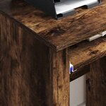 vidaXL Bureau avec roulettes avec tiroir Chêne fumé 91 x 50 x 77 cm