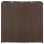 vidaXL Lit surélevé de jardin avec 4 pots Résine tressée Marron