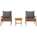 vidaXL Ensemble bistrot Marron 45 x 45 x 38cm Bois d'acacia massif