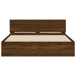 vidaXL Cadre de lit avec tête de lit et LED chêne marron 150x200 cm