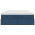 VidaXL Cadre de lit ottoman avec matelas bleu 140x200 cm tissu