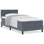 Lit box spring vidaXL avec matelas gris foncé 90x200 cm en velours