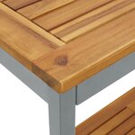 vidaXL Table d'extérieur Naturel et Gris 35x80x75 cm Bois massif et acier