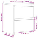 vidaXL Tables de chevet 2 Pièces vieux bois 30x30x40 cm bois d'ingénierie