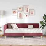 vidaXL Cadre de lit d'angle avec matelas 2 pc Bordeaux 80 x 200 cm